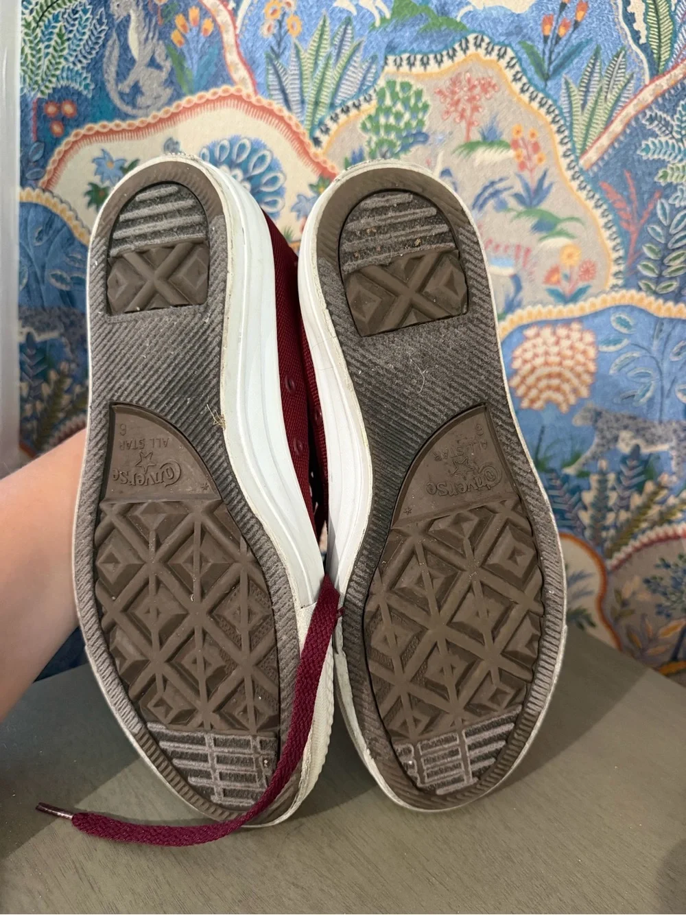 Converse High Top Sneakers in Wine Red and White - Picture 5 of 5